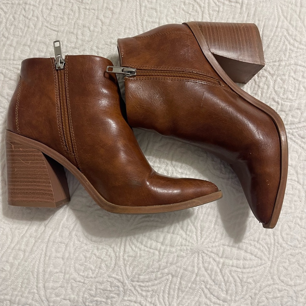 Brown Leather Ankle Boots